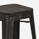 Industriële set met 4 barkrukken en hoge tafel 60x60 cm Oudin Noix Afmetingen