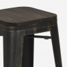Industriële set met 4 barkrukken en hoge tafel 60x60 cm Oudin Noix Afmetingen