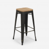 Industriële set met 4 barkrukken en hoge tafel 60x60 cm Oudin Model