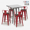 Set met hoge metalen tafel 60x60 cm en 4 barkrukken Buch Voorraad