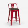 Set met hoge metalen tafel 60x60 cm en 4 barkrukken Buch 