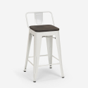 Set met hoge witte metalen tafel 60x60 cm en 4 barkrukken Buch White 