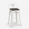 Set met hoge witte metalen tafel 60x60 cm en 4 barkrukken Buch White 
