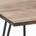 Vierkante tafel set 80x80cm 4 stoelen hout metaal industriële stijl Claw 