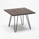 Industriële set met 4 stoelen en vierkante tafel 80x80 cm Claw Dark 
