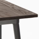 industriële bar set 4 krukken salontafel 60x60cm hout metaal peaky 