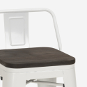 Industriële set met 4 barkrukken en tafel hoge 60x60 cm van hout en metaal Peaky Black 