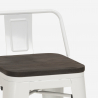 Industriële set met 4 barkrukken en tafel hoge 60x60 cm van hout en metaal Peaky Black 
