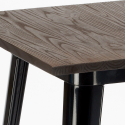 set van 4 krukjes industriële salontafel 60x60cm hout metaal peaky black 