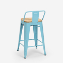 Industriële metalen set met tafel 60x60 cm en 4 barkrukken Bucket Steel 
