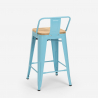 Industriële metalen set met tafel 60x60 cm en 4 barkrukken Bucket Steel 