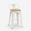 Industriële set met witte tafel 60x60 cm en 4 barkrukken Bucket Steel White Karakteristieken