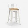 Industriële set met witte tafel 60x60 cm en 4 barkrukken Bucket Steel White Karakteristieken