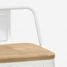 Industriële set met witte tafel 60x60 cm en 4 barkrukken Bucket Steel White 