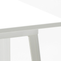 Industriële set met witte tafel 60x60 cm en 4 barkrukken Bucket Steel White 