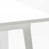 Industriële set met witte tafel 60x60 cm en 4 barkrukken Bucket Steel White 