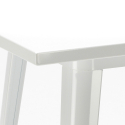 Industriële set met witte tafel 60x60 cm en 4 barkrukken Bucket Steel White 