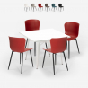 Lix industrieel design vierkant tafel set 80x80cm 4 stoelen wrench light Korting