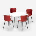 Lix industrieel design vierkant tafel set 80x80cm 4 stoelen wrench light Afmetingen