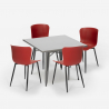 set 4 stoelen vierkante tafel 80x80cm Lix industrieel ontwerp wrench Karakteristieken