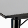 Industriële set met 4 stoelen en vierkante tafel 80x80 cm Wrench Dark 