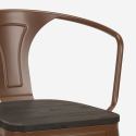 hoge houten salontafel set 60x60cm 4 krukjes metaal industrieel bruck wood 