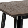 set van 4 metalen krukken industriële hoge tafel 60x60cm bruck wood black 