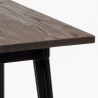 set van 4 metalen krukken industriële hoge tafel 60x60cm bruck wood black 