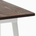 set van 4 barstoelen salontafel 60x60cm hout metaal bruck wood white 