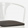 Set met industriële hoge tafel 60x60 cm en 4 barkrukken Bruck Wood White 