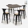 Set met hoge tafel 60x60 cm en 4 industriële metalen barkrukken Bruck White Top Light Korting