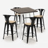 Set met hoge tafel 60x60 cm en 4 industriële metalen barkrukken Bruck White Top Light Model