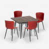 Industriële set met vierkante tafel 80x80 cm en 4 stoelen Anvil Prijs