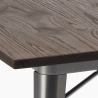 Industriële set met vierkante tafel 80x80 cm en 4 stoelen Anvil 