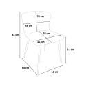 Industriële set met vierkante tafel 80x80 cm en 4 stoelen Anvil 