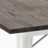 set 4 stoelen vierkante tafel Lix 80x80cm hout metaal anvil light 