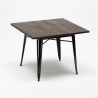 Industriële set met vierkante tafel 80x80 cm en 4 stoelen Anvil Dark Aankoop