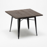 vierkante tafel set 80x80cm Lix 4 stoelen industriële stijl anvil dark Aankoop