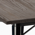 Industriële set met vierkante tafel 80x80 cm en 4 stoelen Anvil Dark 