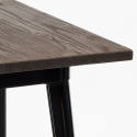 set van 4 krukken industriële bartafel 60x60cm hout metaal rough black 