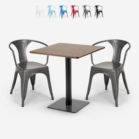 Set 2 stoelen Tolix salontafel Horeca 70x70cm bar restaurants Starter