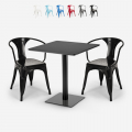 Horeca set met 2 stoelen en salontafel 70x70 cm Starter Dark Aanbieding