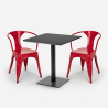 Horeca salontafel set 70x70cm 2 stoelen industrieel design Starter Dark Kosten
