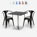 Horeca set met 2 stoelen en salontafel 70x70 cm Starter Silver Kortingen