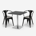 Horeca set met 2 stoelen en salontafel 70x70 cm Starter Silver Prijs