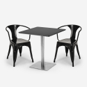 set 2 stoelen Lix salontafel 70x70cm horeca bar restaurants starter silver Prijs