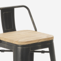 Set van 4 vintage barkrukken en hoge bartafel 60x60 cm in industrieel design Rhodes Noix Keuze