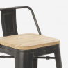 Set van 4 vintage barkrukken en hoge bartafel 60x60 cm in industrieel design Rhodes Noix Keuze