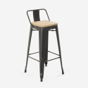 Set van 4 vintage barkrukken en hoge bartafel 60x60 cm in industrieel design Rhodes Noix Catalogus