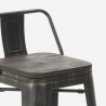 Industriële set met 4 vintage barkrukken en hoge tafel 60x60 cm Rush Afmetingen